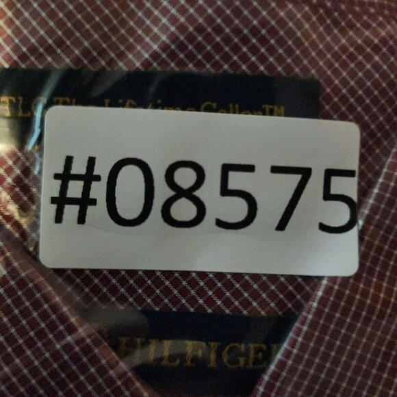 Tommy Hilfiger Shirt Mens 17 Red Check The Lifetime Collar 100% Cotton Button - Picture 9 of 9